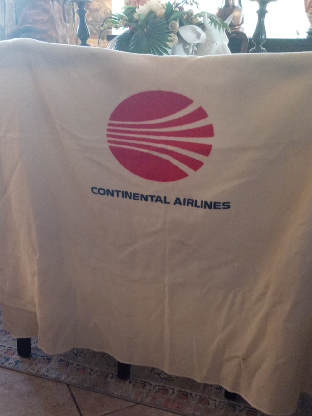 Pendleton Cream Throw with Red Continental Logo - Vintage